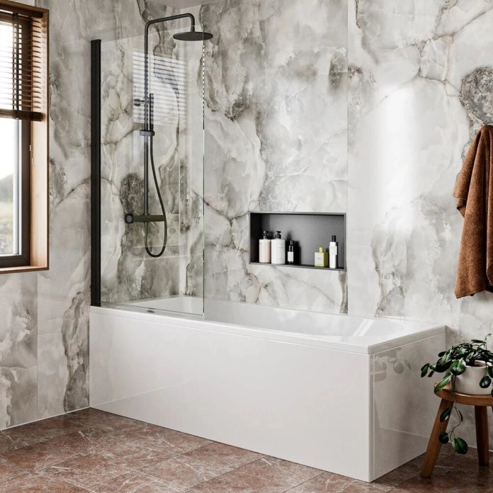 Britton Hoxton 6 Hinged Single Bath Screen - 1500mm x 800mm