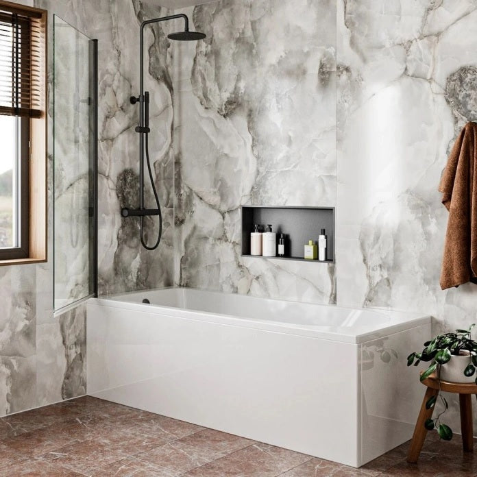 Britton Hoxton 6 Hinged Single Bath Screen - 1500mm x 800mm