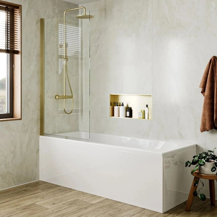 Britton Hoxton 6 Hinged Single Bath Screen - 1500mm x 800mm