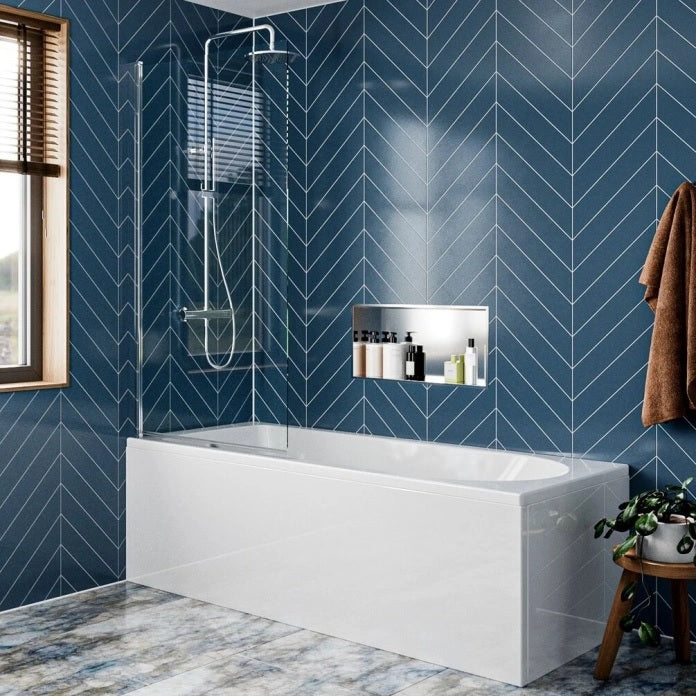 Britton Hoxton 6 Hinged Single Bath Screen - 1500mm x 800mm