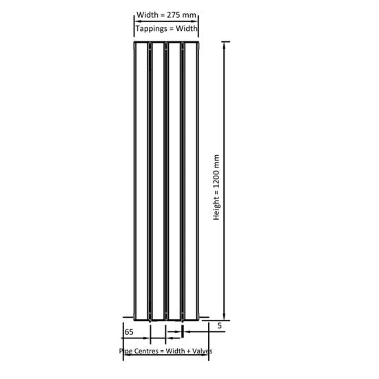 Eastbrook Hadleigh Aluminium Vertical Designer Radiator - Matt White