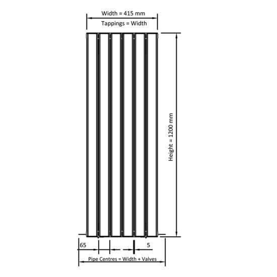 Eastbrook Hadleigh Aluminium Vertical Designer Radiator - Matt White