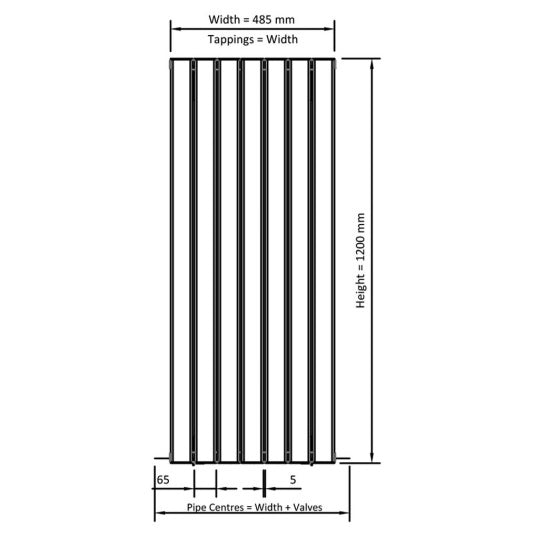 Eastbrook Hadleigh Aluminium Vertical Designer Radiator - Matt White