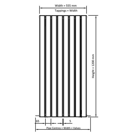 Eastbrook Hadleigh Aluminium Vertical Designer Radiator - Matt White