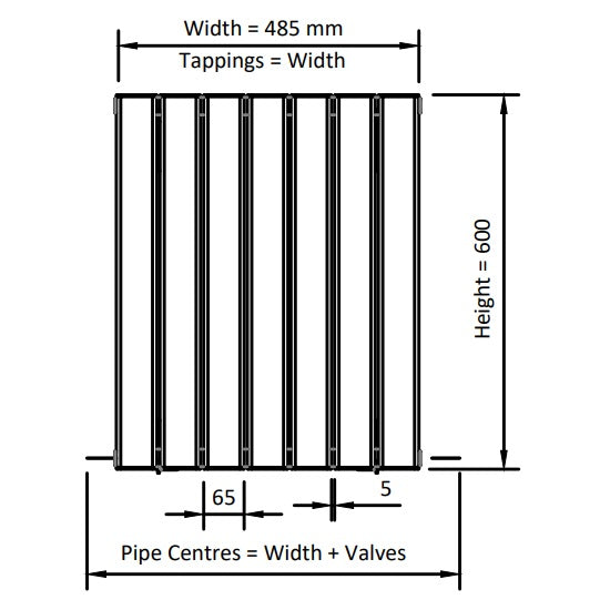 Eastbrook Hadleigh Aluminium Vertical Designer Radiator - Matt White