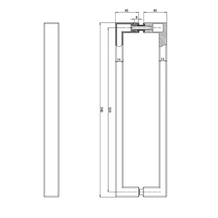 Crosswater Asura Sleek Shower Door Handle