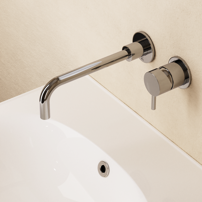 Crosswater Kai Lever 2 Hole Wall Mounted Basin Mixer Tap With Back Plate - Chrome
