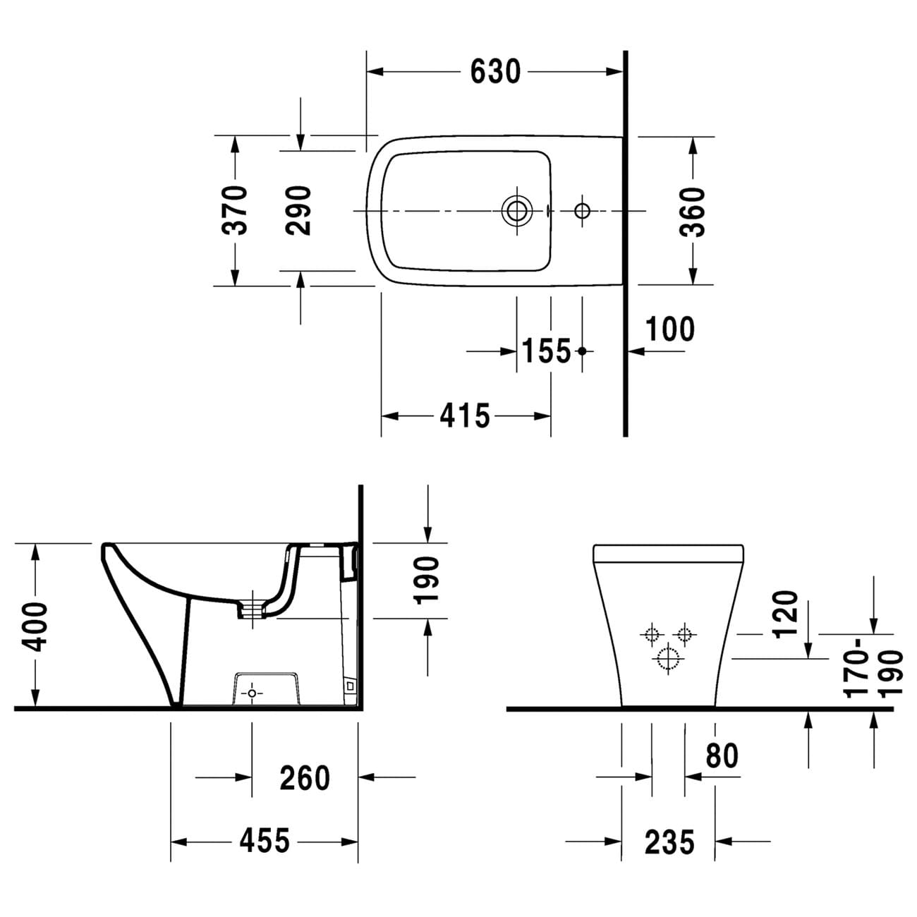 Duravit DuraStyle Floor Standing Bidet