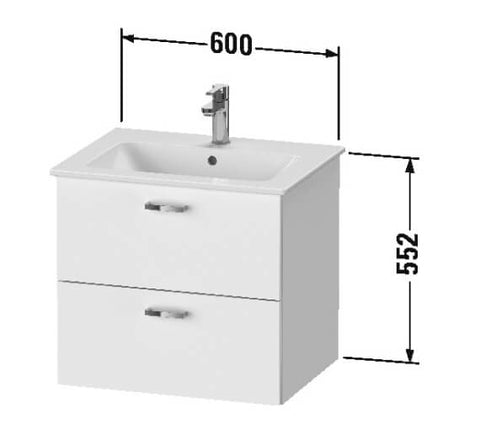 Duravit XBase Vanity Unit with Two Drawers & ME by Starck