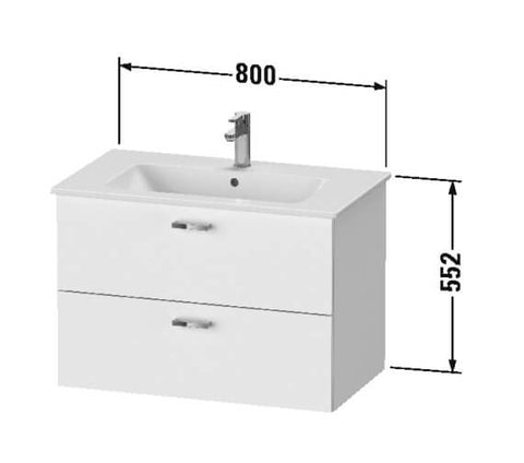 Duravit XBase Vanity Unit with Two Drawers & ME by Starck