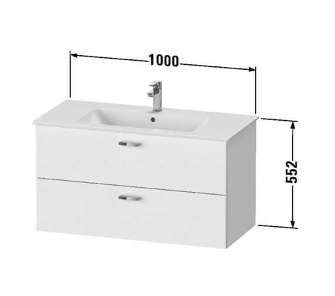 Duravit XBase Vanity Unit with Two Drawers & ME by Starck