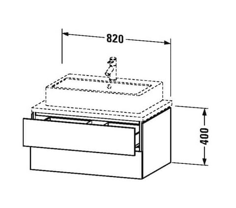 Duravit L-Cube Compact Vanity Unit with Two Drawers &