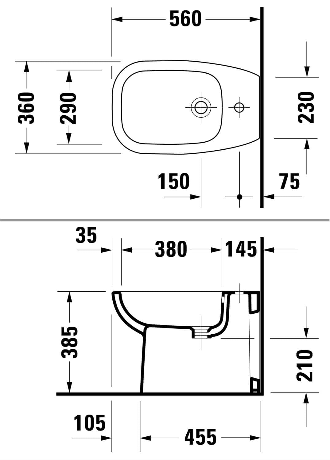 Duravit D - Code Floor Standing Bidet