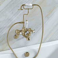Burlington Claremont Wall Mounted Bath Shower Mixer Tap with Handheld Kit