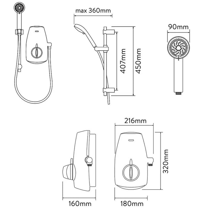 Aqualisa Aquastream Thermostatic Mixer Power Shower