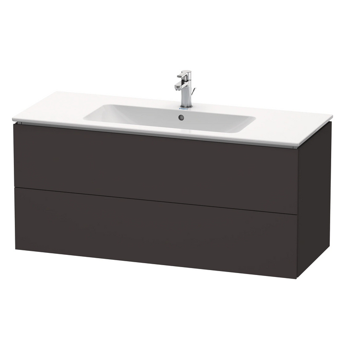 Duravit L-Cube Wall Mounted 2-Drawer Vanity Unit With Ceramic Basin - Graphite Super Matt