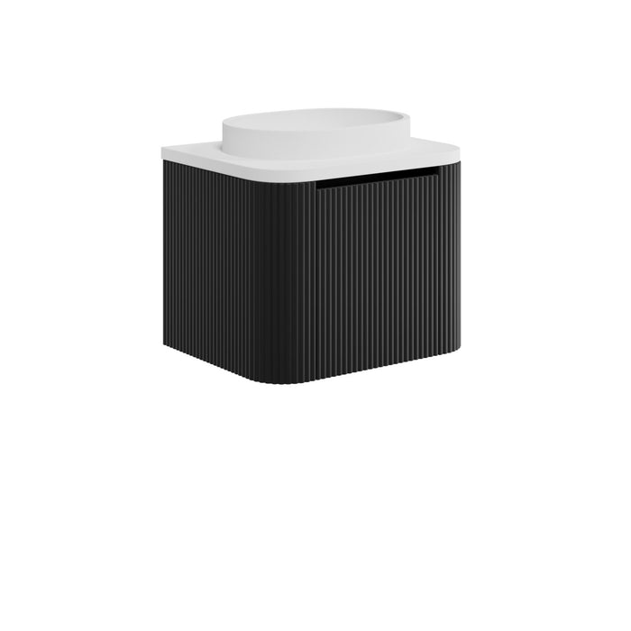 Scudo Linea Curve 1 Drawer Wall Hung Vanity Unit with Integrated Countertop Basin