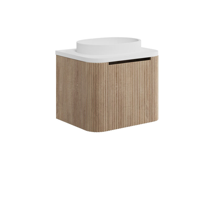Scudo Linea Curve 1 Drawer Wall Hung Vanity Unit with Integrated Countertop Basin