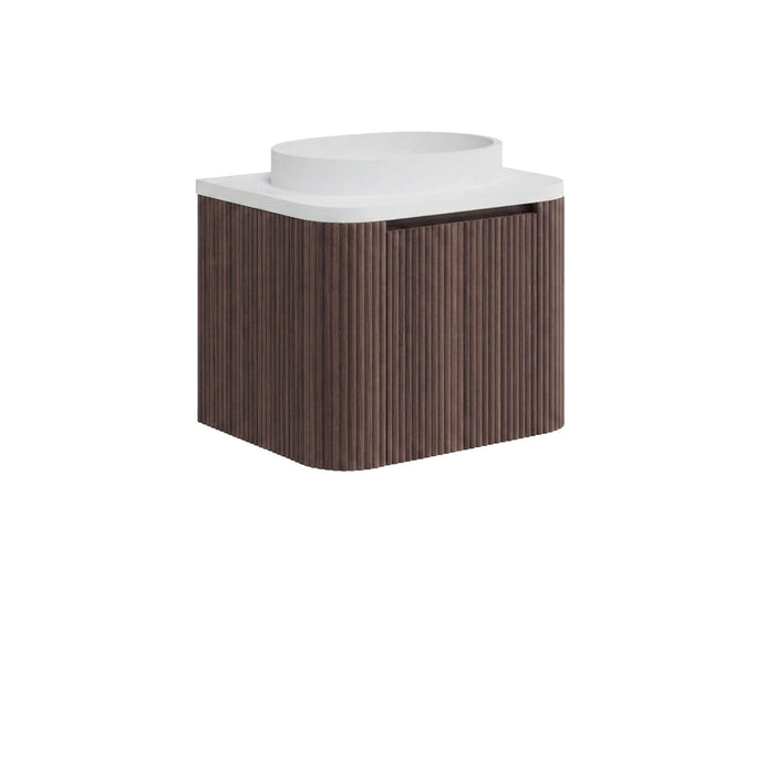 Scudo Linea Curve 1 Drawer Wall Hung Vanity Unit with Integrated Countertop Basin
