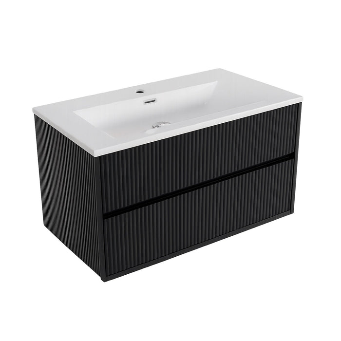 Scudo Linea Square 2 Drawer Wall Hung Vanity Unit with Basin