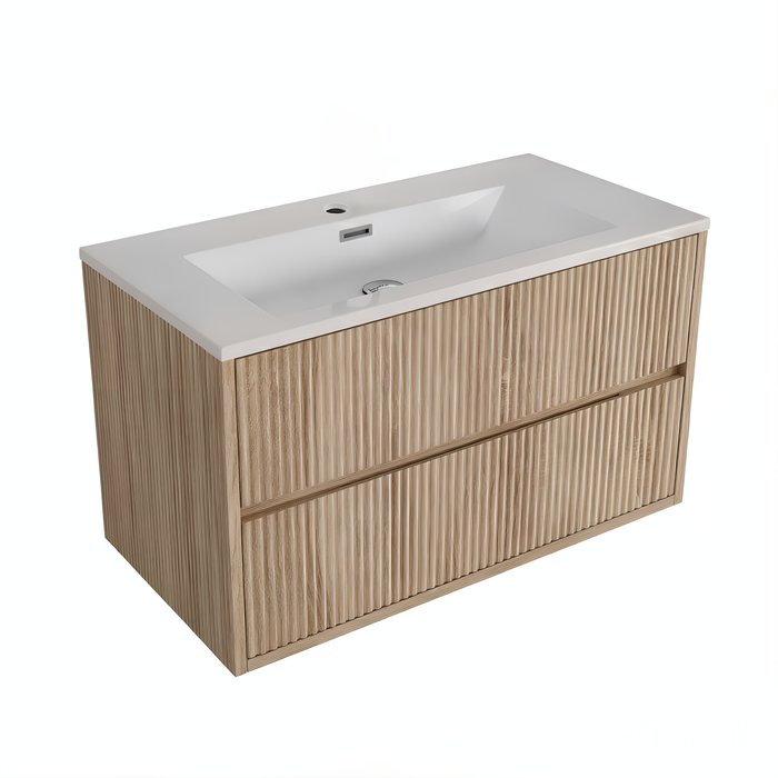 Scudo Linea Square 2 Drawer Wall Hung Vanity Unit with Basin