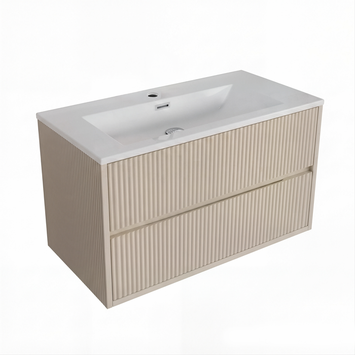 Scudo Linea Square 2 Drawer Wall Hung Vanity Unit with Basin