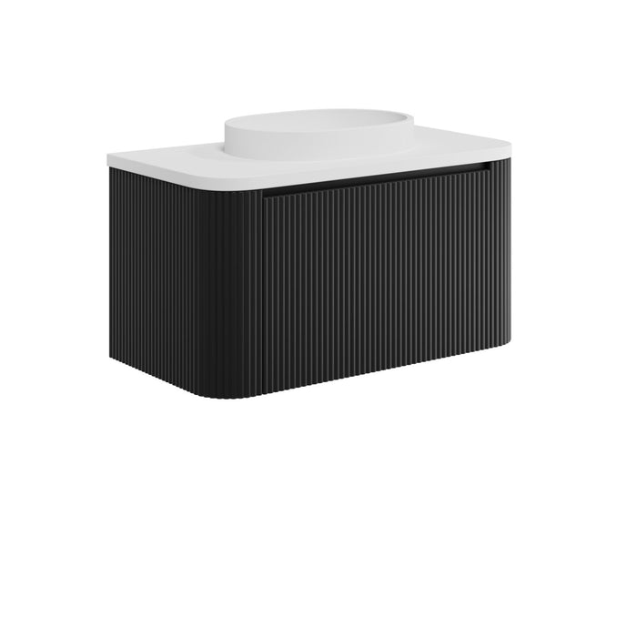 Scudo Linea Curve 1 Drawer Wall Hung Vanity Unit with Integrated Countertop Basin