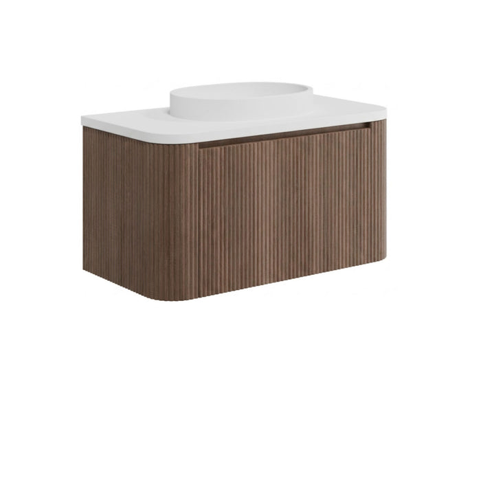 Scudo Linea Curve 1 Drawer Wall Hung Vanity Unit with Integrated Countertop Basin