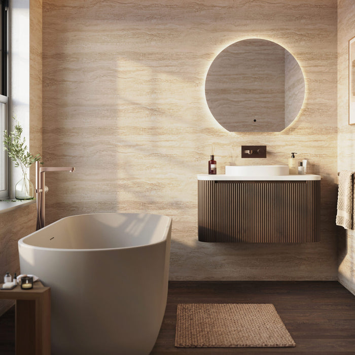 Scudo Linea Curve 1 Drawer Wall Hung Vanity Unit with Integrated Countertop Basin