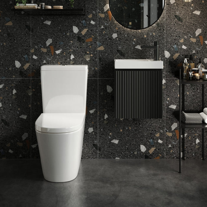 Scudo Linea Rimless Closed Back Close Coupled Toilet with Soft Close Seat