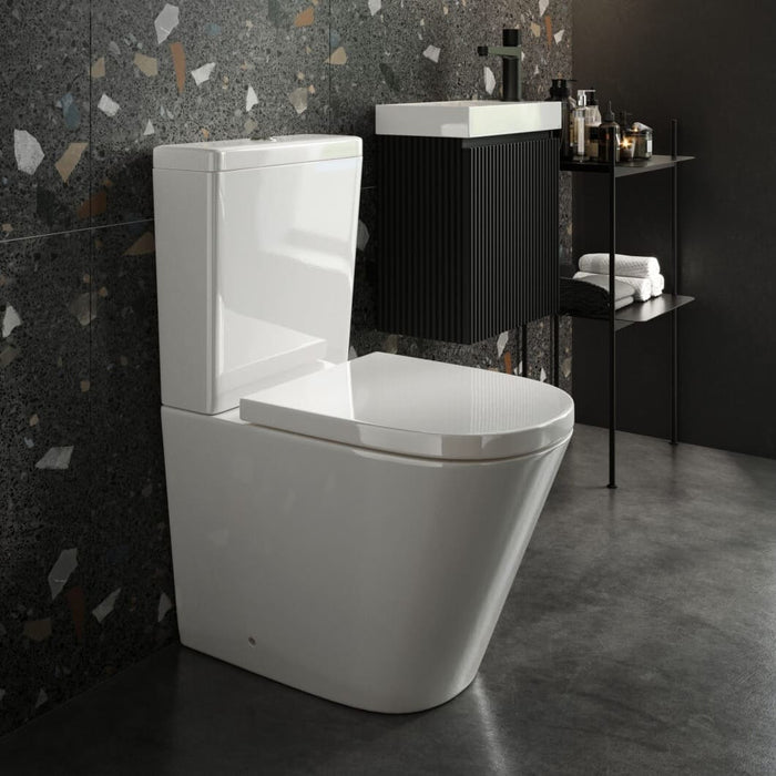 Scudo Linea Rimless Closed Back Close Coupled Toilet with Soft Close Seat