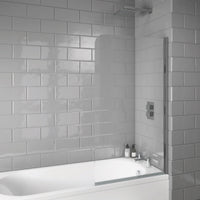 Scudo S6 Radius Edge 6mm Hinged Bath Screen 1400mm x 800mm