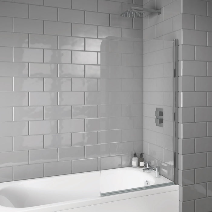 Scudo S6 Radius Edge 6mm Hinged Bath Screen 1400mm x 800mm