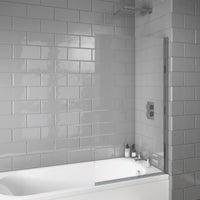 Scudo S6 Square Edge 6mm Hinged Bath Screen 1400mm x 800mm