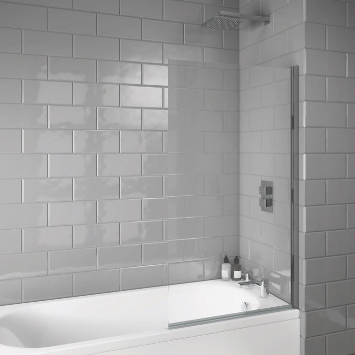 Scudo S6 Square Edge 6mm Hinged Bath Screen 1400mm x 800mm