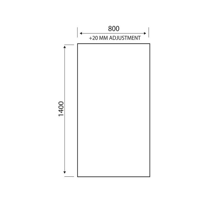 Scudo S6 Square Edge 6mm Hinged Bath Screen 1400mm x 800mm
