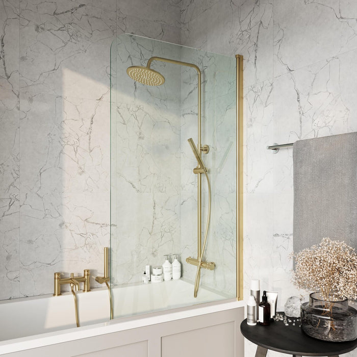 Scudo S6 Radius Edge 6mm Hinged Bath Screen 1400mm x 800mm