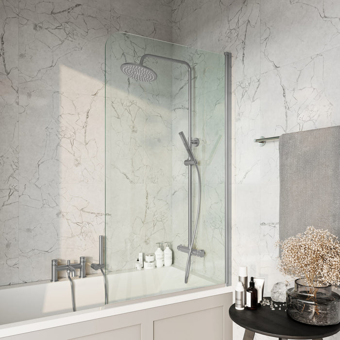 Scudo S6 Radius Edge 6mm Hinged Bath Screen 1400mm x 800mm