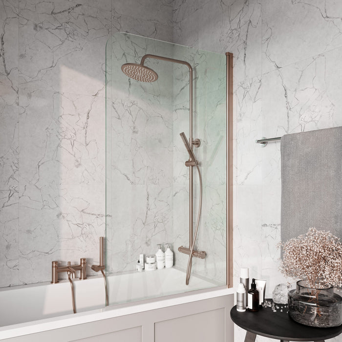 Scudo S6 Radius Edge 6mm Hinged Bath Screen 1400mm x 800mm