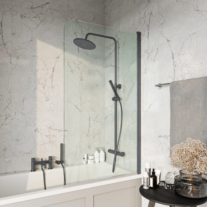 Scudo S6 Radius Edge 6mm Hinged Bath Screen 1400mm x 800mm