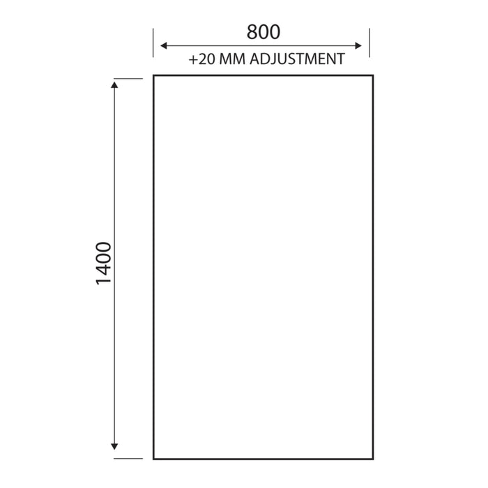 Scudo S6 Mono Square Edge 6mm Fixed Bath Screen 1400mm x 800mm - Black