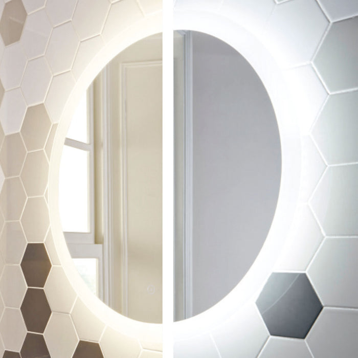 Scudo Lunar Round Illuminated Backlit LED Mirror with Demister Pad