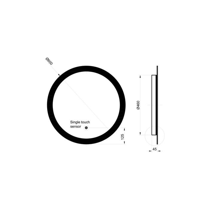 Scudo Lunar Round Illuminated Backlit LED Mirror with Demister Pad