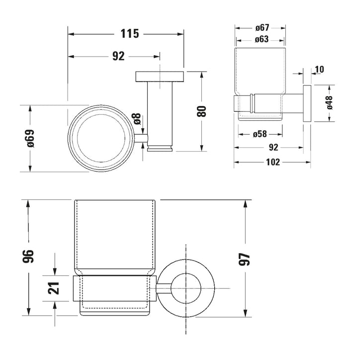 Duravit D-Code Glass Holder Left Side