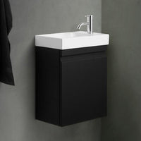 Dansani 410mm Integrated Handle Cloakroom Vanity Unit with Basin in Black Rubber