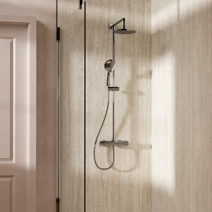 Crosswater Fusion Multifunction Thermostatic Bar Shower Valve With Shower Kit - Chrome