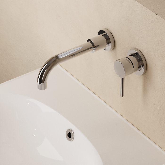 Crosswater Fusion Wall Mounted 2 Hole Basin Mixer Tap - Chrome