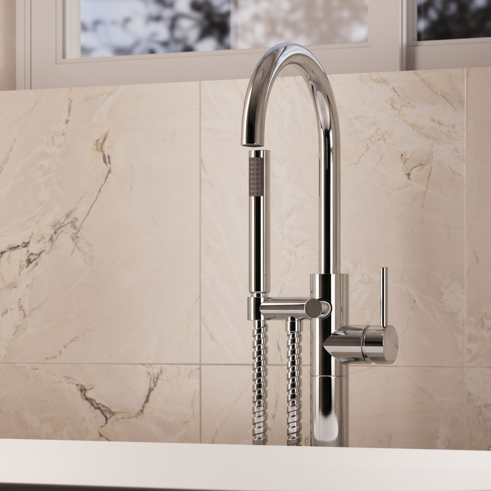 Crosswater Fusion Floorstanding Bath Shower Mixer Tap With Kit - Chrome