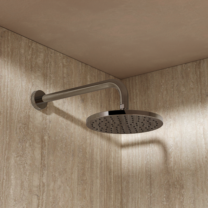 Crosswater Fusion Round Fixed Shower Head With 340mm Ceiling Arm - Ø200mm - Chrome