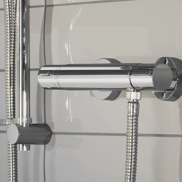 Aqualisa Midas 110 Thermostatic Bar Valve Mixer Shower with Slide Rail Kit - Chrome